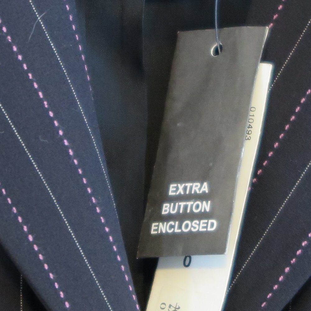 NWT Laundry by Shelli Segal Onyx Pinstripe Rayon Blend Blazer Size 0 MSRP $295 - Picture 8 of 10